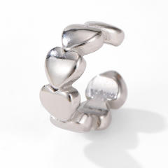 18KG cubic zircon inlaid stainless steel ear cuff earrings