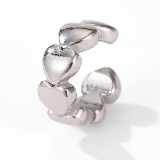 18KG cubic zircon inlaid stainless steel ear cuff earrings