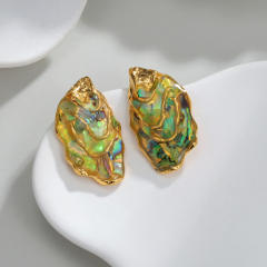 Unique design Abalone stainless steel earrings