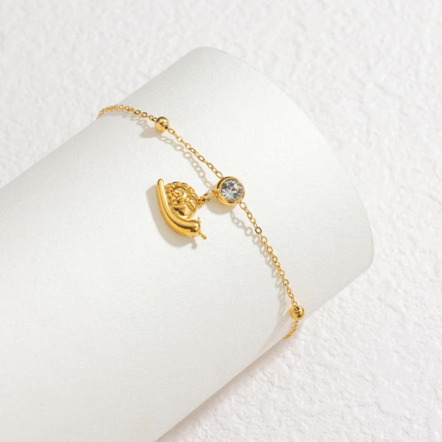 18K Gold Multi-Element Diamond Pendant Bracelet for Women stainless steel bracelet