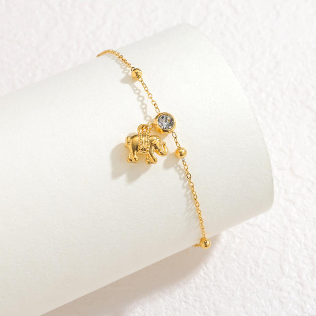 18K Gold Multi-Element Diamond Pendant Bracelet for Women stainless steel bracelet