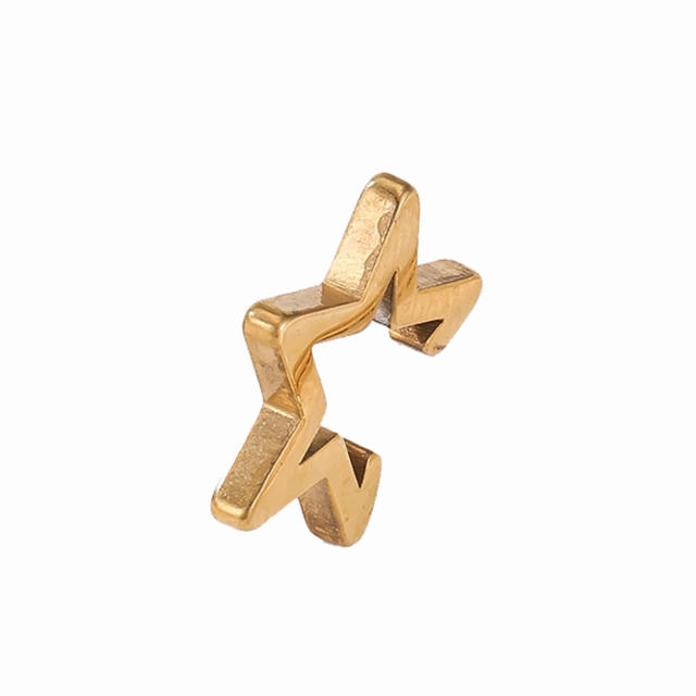 18KG cubic zircon inlaid stainless steel ear cuff earrings