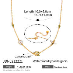 2026 New Original Design Sweet Style Rhinestone Pendant Stainless Steel Necklace dainty necklace