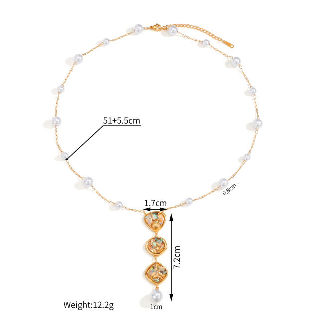 18KG ocean series stainless steel necklace earrings rings bangle set