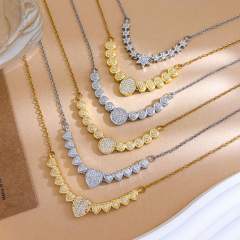 Full diamond Love Star pendant High-End Fashion Non-Fading stainless Steel Necklace