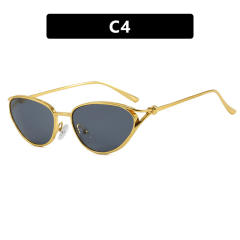 Small Frame Rope Knot Cat-Eye Metal Sunglasses