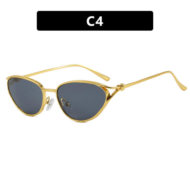 Small Frame Rope Knot Cat-Eye Metal Sunglasses