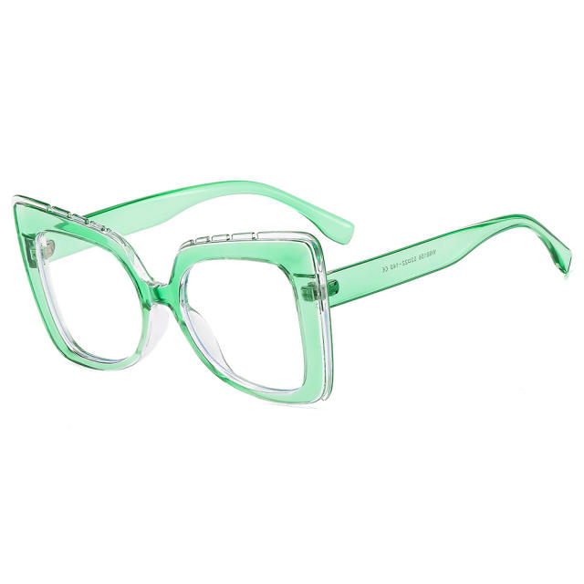 Square Large Frame Cat-Eye Non-Prescription Glasses Anti-Blue Light reading glasses