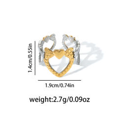 18KG mix color geometric line flower stainless steel rings
