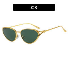 Small Frame Rope Knot Cat-Eye Metal Sunglasses