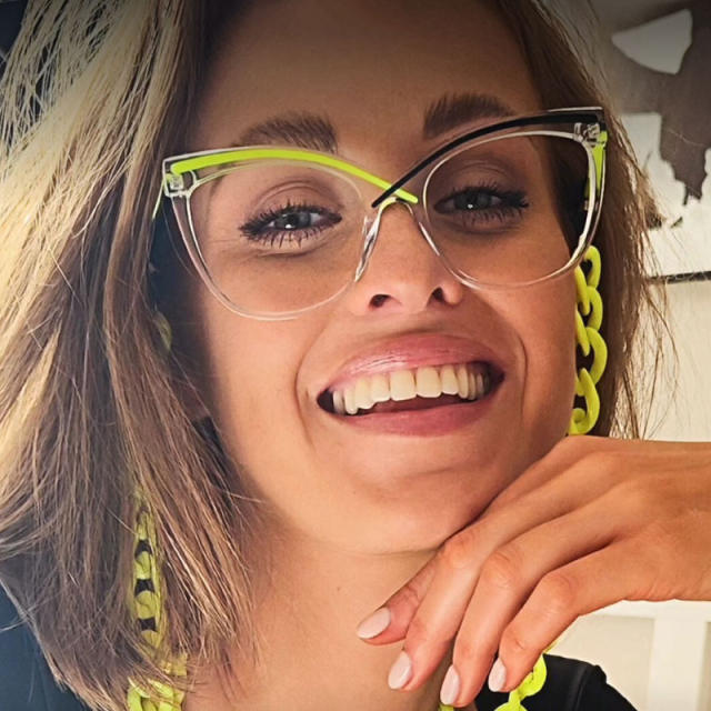 Square Cat-Eye Large Frame X Cross Flat Mirror Anti-Blue Light glasses reading glasses
