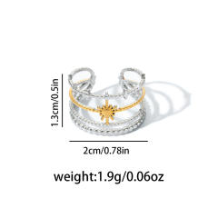 18KG mix color geometric line flower stainless steel rings