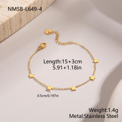 Summer gold color tiny heart snake star moon stainless steel bracelet