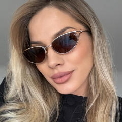 Small Frame Rope Knot Cat-Eye Metal Sunglasses