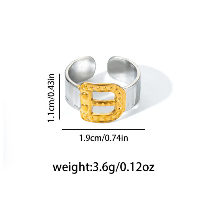 Geometric line stainless steel rings mix color rings