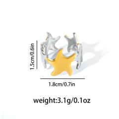 Geometric line stainless steel rings mix color rings