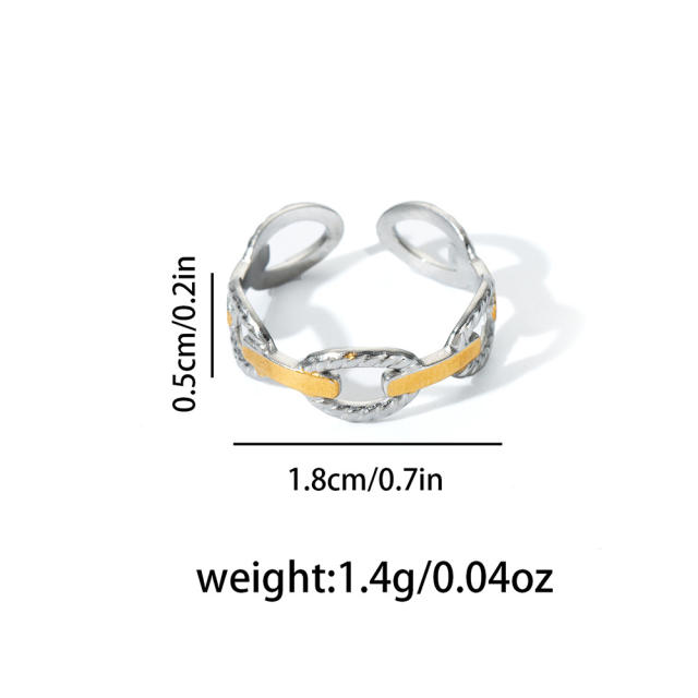 18KG mix color geometric line flower stainless steel rings