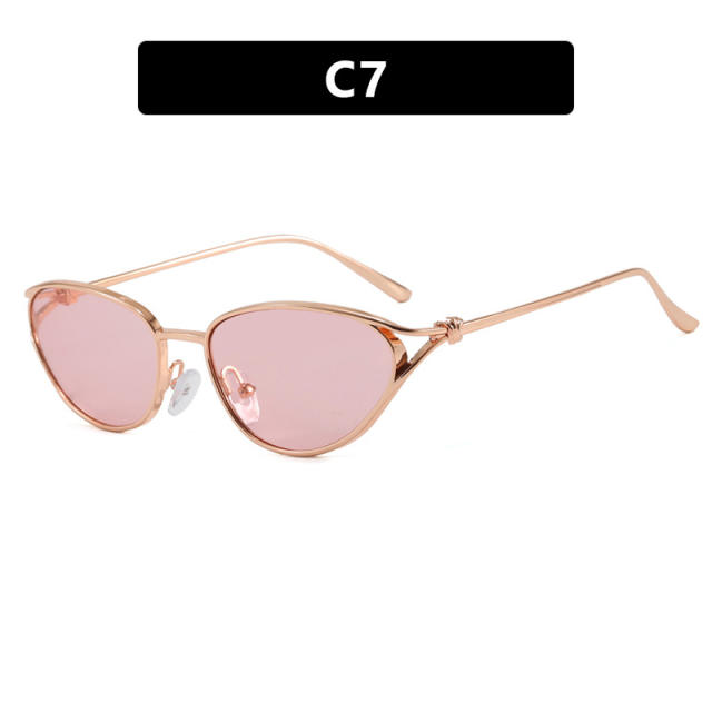 Small Frame Rope Knot Cat-Eye Metal Sunglasses