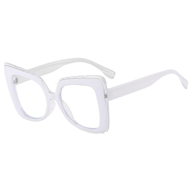 Square Large Frame Cat-Eye Non-Prescription Glasses Anti-Blue Light reading glasses