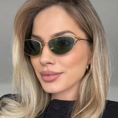 Small Frame Rope Knot Cat-Eye Metal Sunglasses
