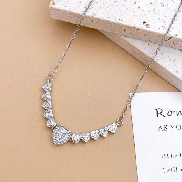 Full diamond Love Star pendant High-End Fashion Non-Fading stainless Steel Necklace