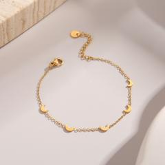 Summer gold color tiny heart snake star moon stainless steel bracelet