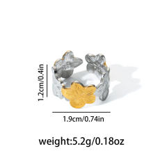 18KG mix color geometric line flower stainless steel rings