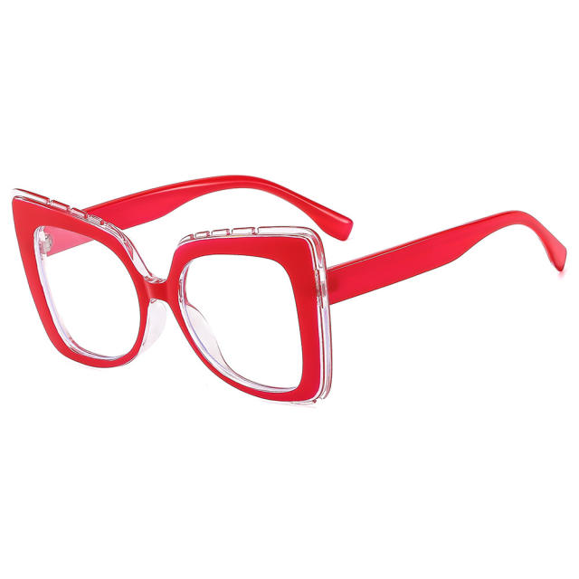 Square Large Frame Cat-Eye Non-Prescription Glasses Anti-Blue Light reading glasses