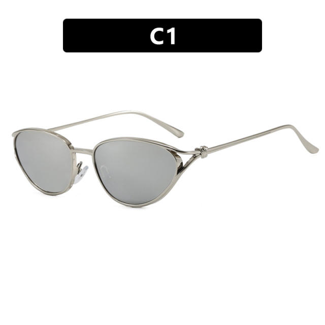 Small Frame Rope Knot Cat-Eye Metal Sunglasses