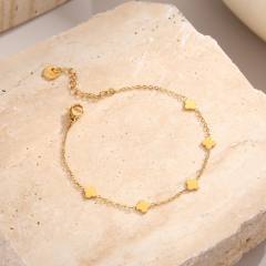 Summer gold color tiny heart snake star moon stainless steel bracelet