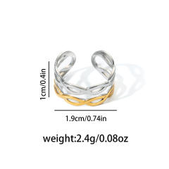 18KG mix color geometric line flower stainless steel rings