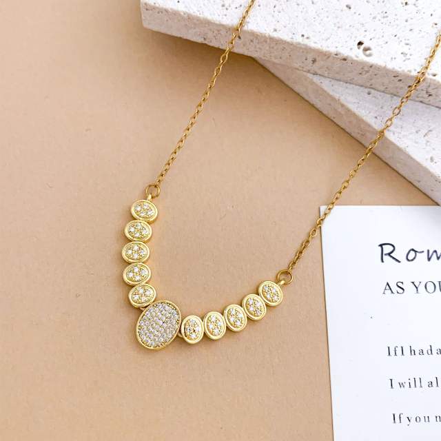 Full diamond Love Star pendant High-End Fashion Non-Fading stainless Steel Necklace