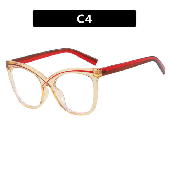 Square Cat-Eye Large Frame X Cross Flat Mirror Anti-Blue Light glasses reading glasses