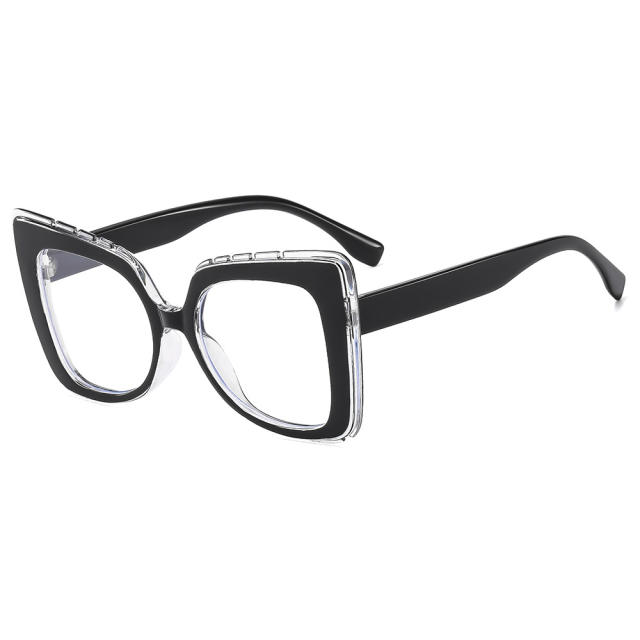 Square Large Frame Cat-Eye Non-Prescription Glasses Anti-Blue Light reading glasses