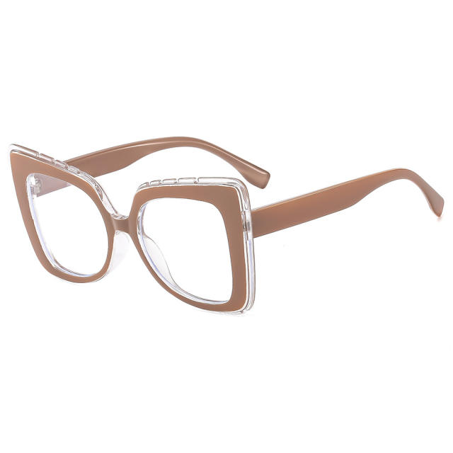 Square Large Frame Cat-Eye Non-Prescription Glasses Anti-Blue Light reading glasses
