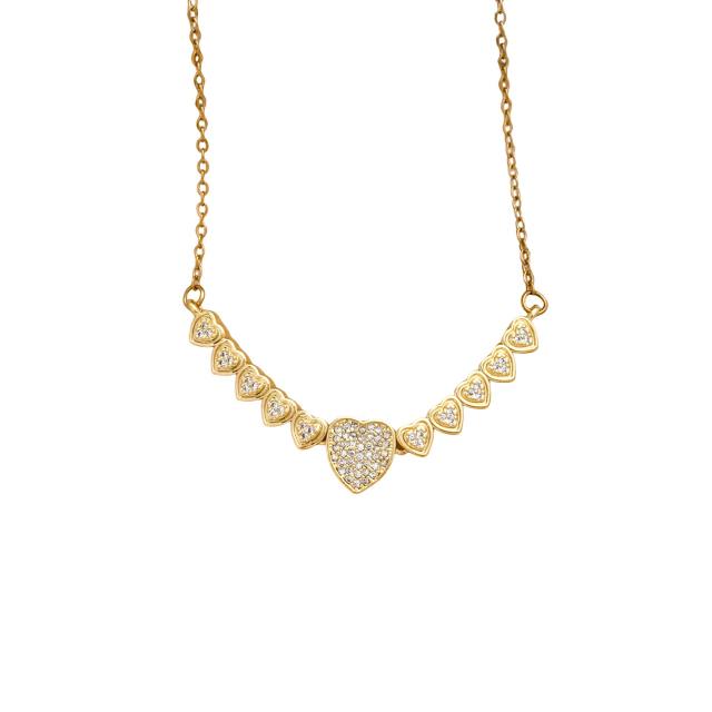 Full diamond Love Star pendant High-End Fashion Non-Fading stainless Steel Necklace