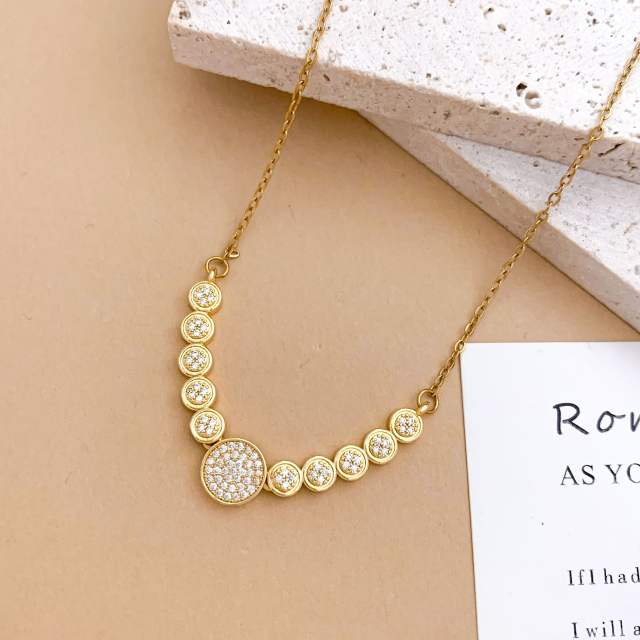 Full diamond Love Star pendant High-End Fashion Non-Fading stainless Steel Necklace