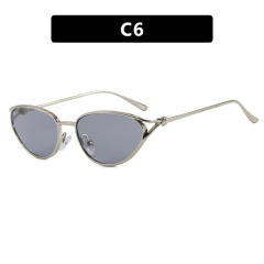 Small Frame Rope Knot Cat-Eye Metal Sunglasses