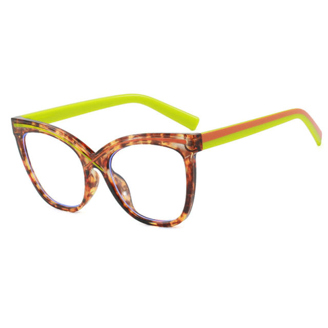 Square Cat-Eye Large Frame X Cross Flat Mirror Anti-Blue Light glasses reading glasses