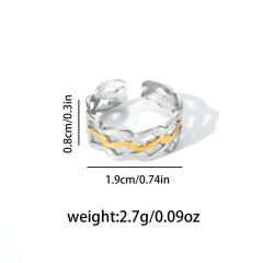 Geometric line stainless steel rings mix color rings
