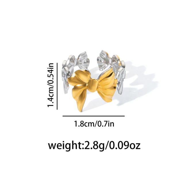 18KG mix color geometric line flower stainless steel rings