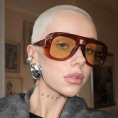 Large Frame Simple Sunglasses  New Sunglasses Fashion Versatile Retro Trendy Street Style Women's Sunglasses