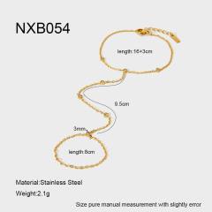 Light Luxury 18K Gold-Plated Integrated Bracelet Ring Stainless Steel Zircon-Encrusted ring bracelet