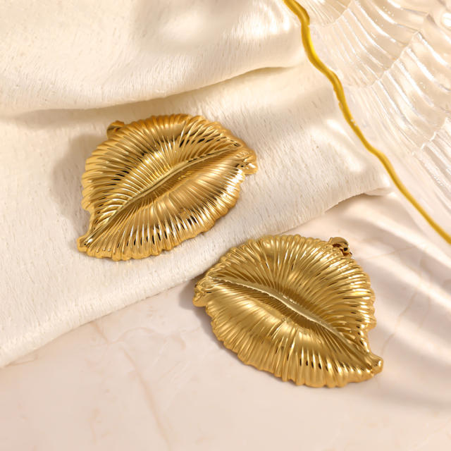 Vintage unique lips stainless steel earrings big earrings