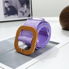 Curved square buckle purple