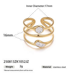 Stainless Steel rings diamond geometric line rings for women