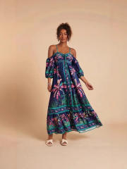 Foreign Trade Summer Style Printed Off-Shoulder Strapless Dress