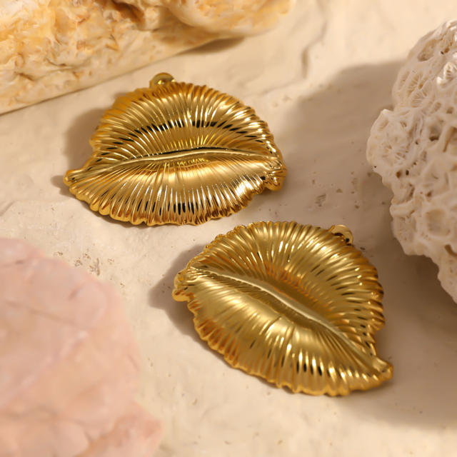 Vintage unique lips stainless steel earrings big earrings