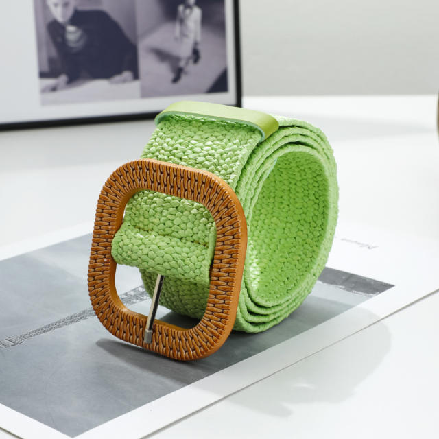 PP Grass Fashion Wide Waist Belt Woven Forest Style Skirt Belt