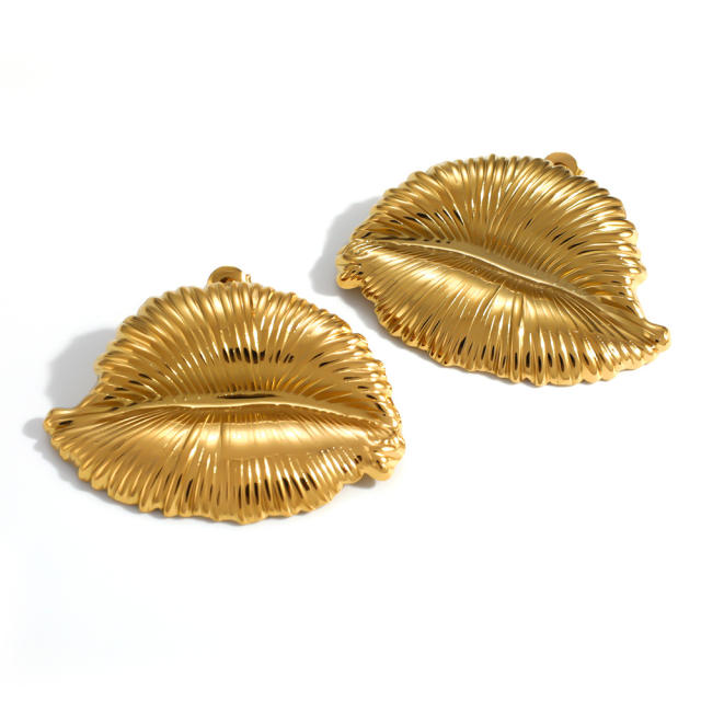 Vintage unique lips stainless steel earrings big earrings